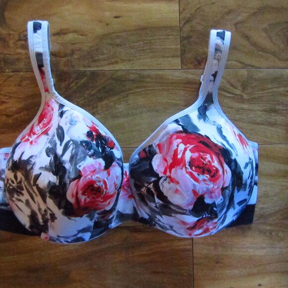 CACIQUE Floral Print Lightly Lined Balconette Underwire Bra Size 42F - Picture 1 of 7
